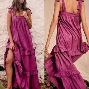 Sezane Purple Maxi Dress